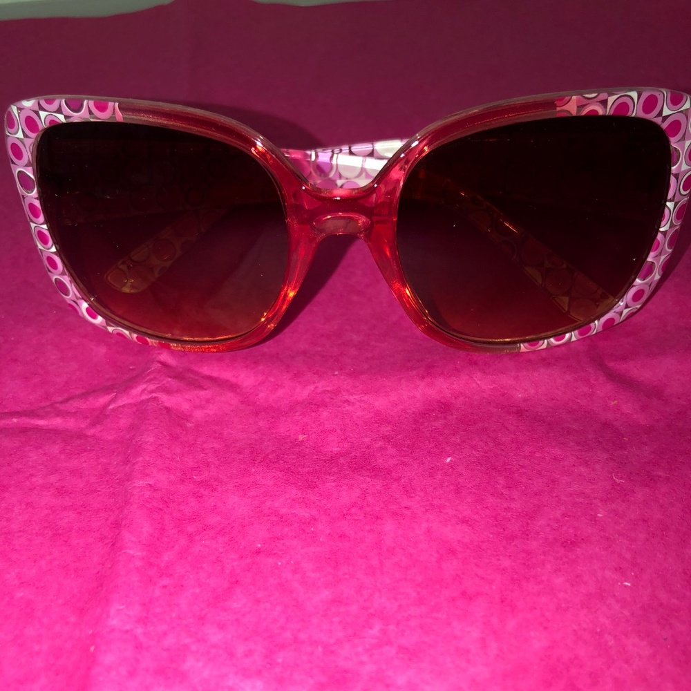 *** NEW *** Retro Circle Print Sunglasses- Pink